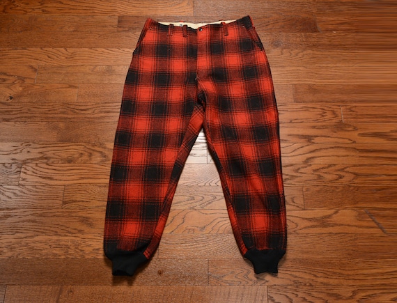 vintage 40s hunting pants Mackinaw plaid wool hunt