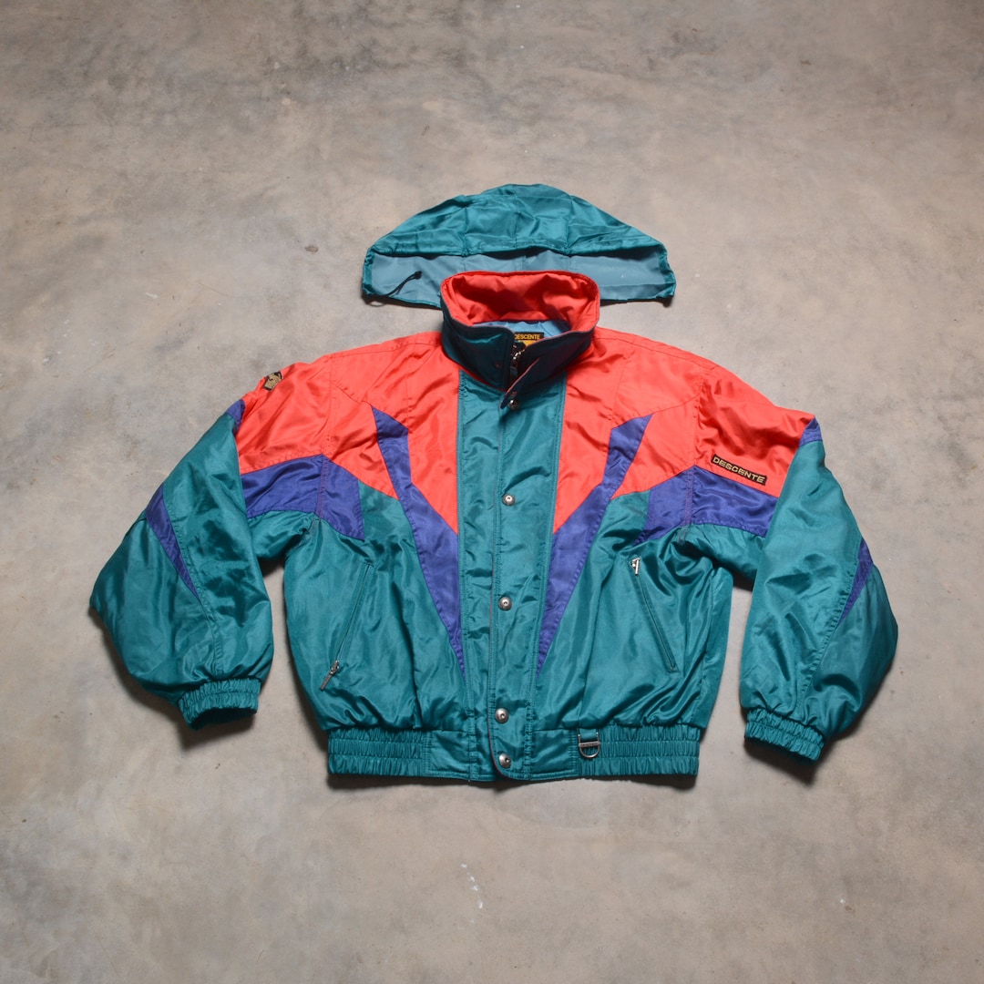 Vintage 80s 90s Descente Ski Jacket Puffer Jacket Red Blue - Etsy