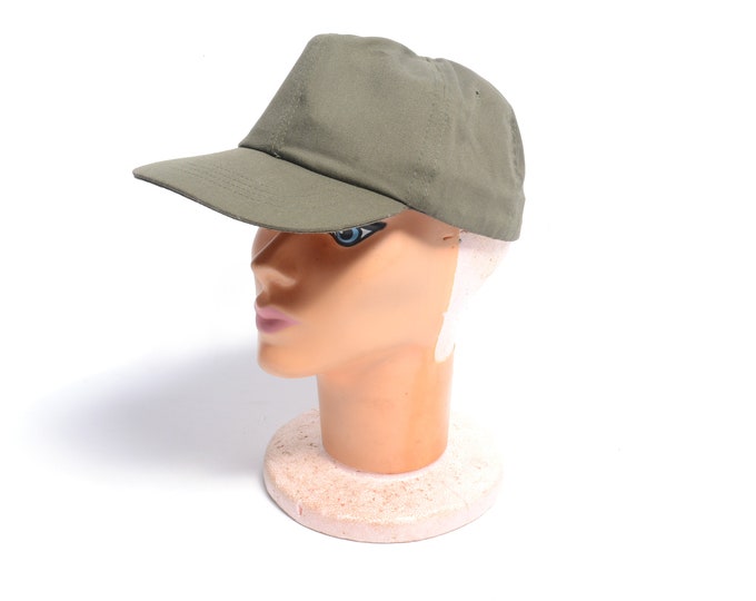 Vintage 80s Army Cap Military Field Hat Hot Weather Olive Drab Green