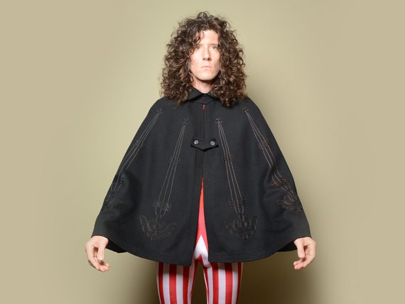 antique 1800 felted wool circle cape Victorian win