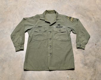 Vintage 70s US Military Army Utility Shirt Vietnam War Era