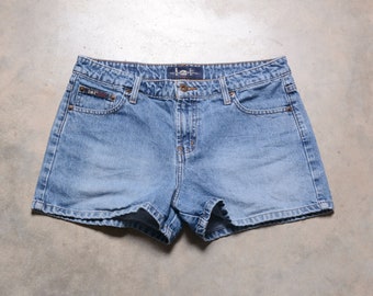 vintage 90s 00s LEI denim shorts low rise 1990 2000 women size 11 34 waist