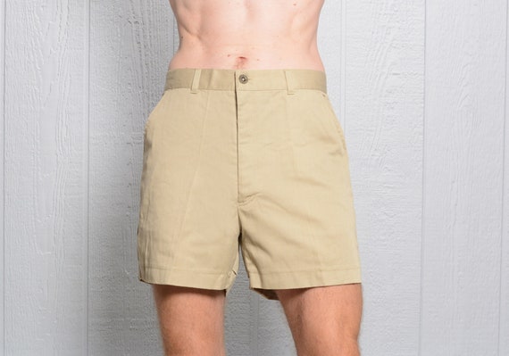 vintage 70s 80s Recess tennis trunks tan khaki hi… - image 1