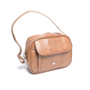 vintage 60s 70s bolsa de viaje 1960 1970 American Equipaje Weekender Hangbag equipaje de mano vinilo piel sintética llevar equipaje bronceado