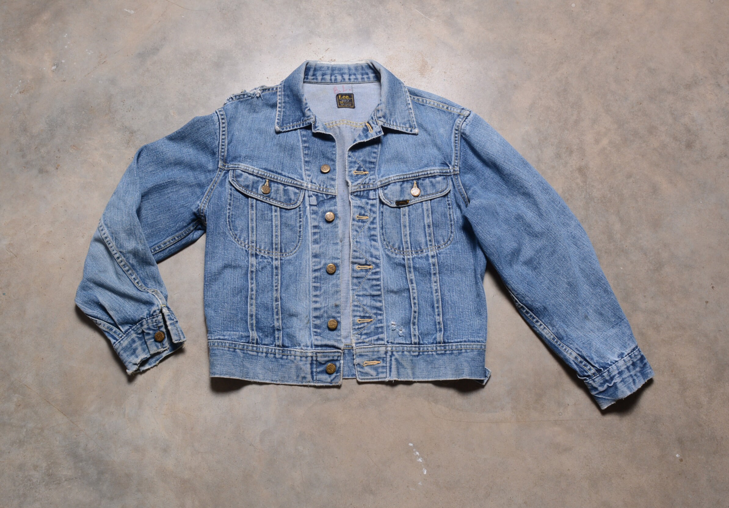 Vintage Lee Denim Jacket 60s Lee Riders 101-J Distressed Light - Etsy