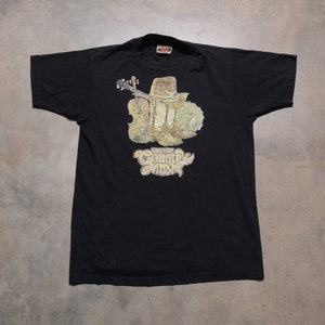 Vintage 70s 80s ferro em camiseta Love That Country Music camiseta XS/S homens mulheres unissex angustiado