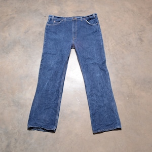 vintage 70s 80s Levis 517 jeans straight boot cut dark wash orange tab 1970 1980 vintage Levi&#39;s tag size 42 waist 42L long 42x34