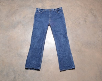 Vintage 70s 80s Levis 517 Jeans Straight Boot Cut Dark Wash Orange