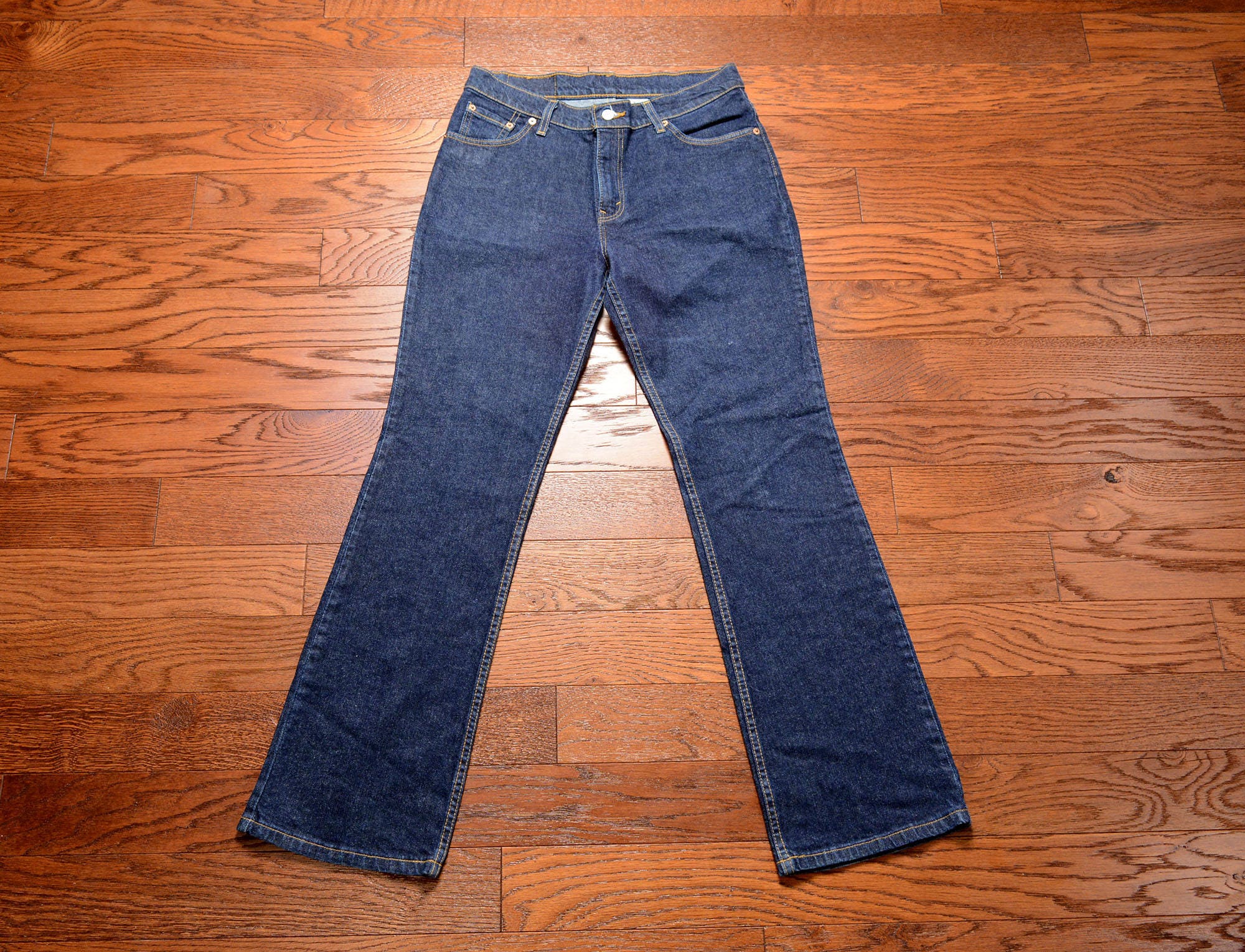 Old Navy + Mid-Rise Dark-Wash Kicker Boot-Cut Jeans