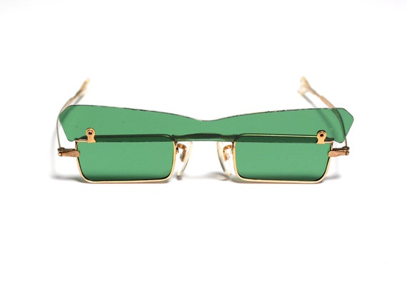 Vintage Eyewear 60s Pat Boone Sunglasses Green Tint Lens  display picture 1