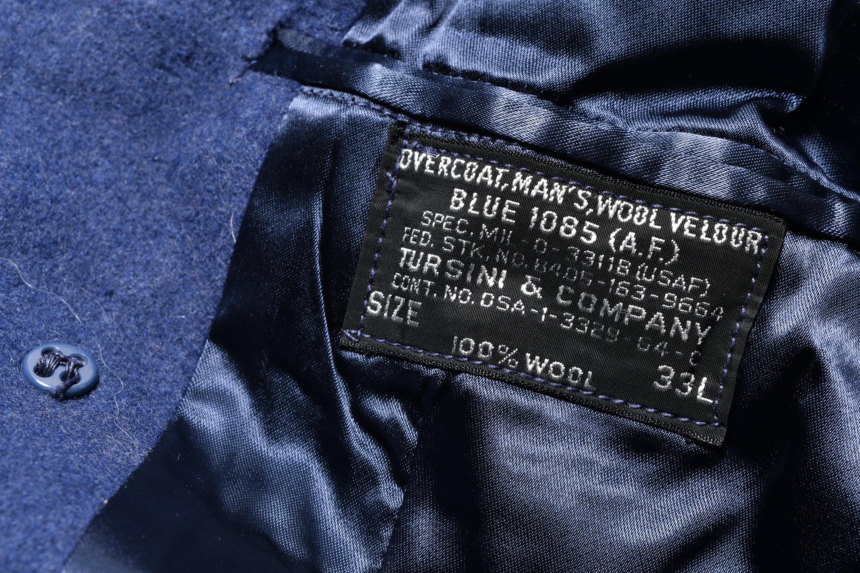 Vintage 60s USAF Air Force Overcoat 1085 Blue Coat US