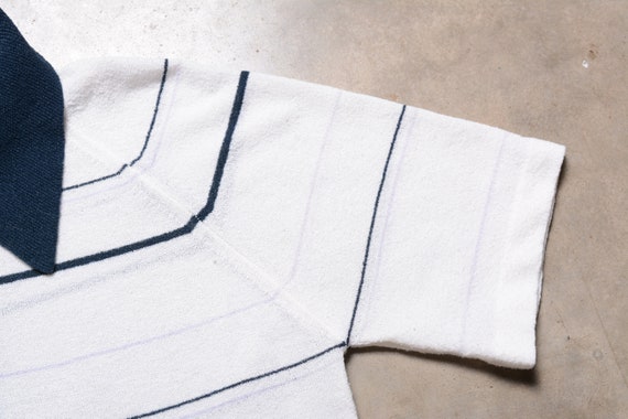 vintage 70s polo shirt short sleeve knit shirt bl… - image 2