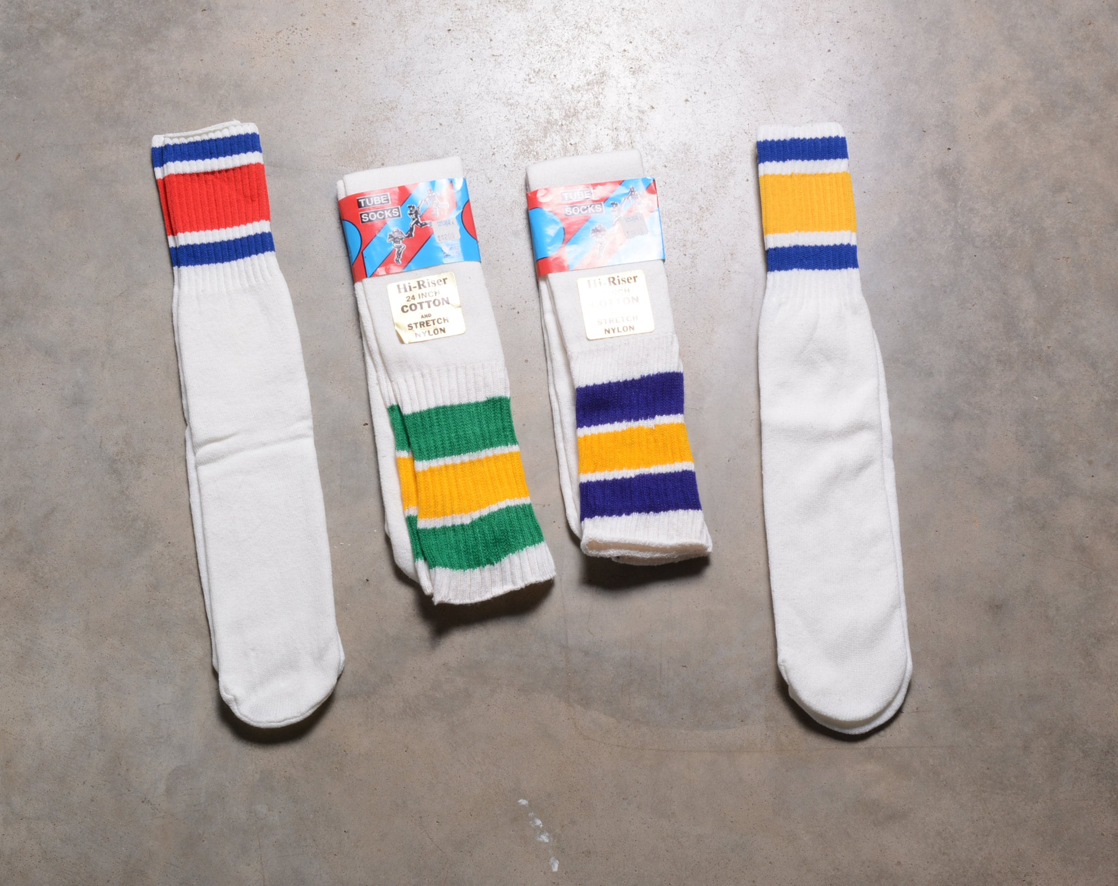 Vintage 70s 80s Tube Socks Red White Blue Purple Yellow Green Stripe 1980  Athletic Sport Gym Tennis Roller Derby Rollerskate 24 18 -  Canada