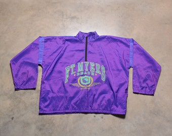 vintage 80s 90s Venini's windbreaker nylon pullover iridescent purple Ft Myers Beach FL 1980 1990 one size XXL