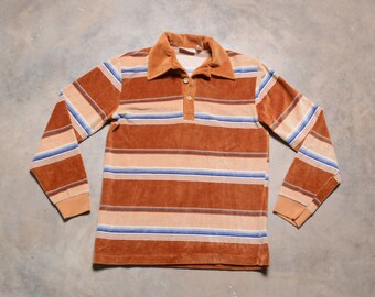 70s CAMPUS Velore Half Zip Polo Shirt-