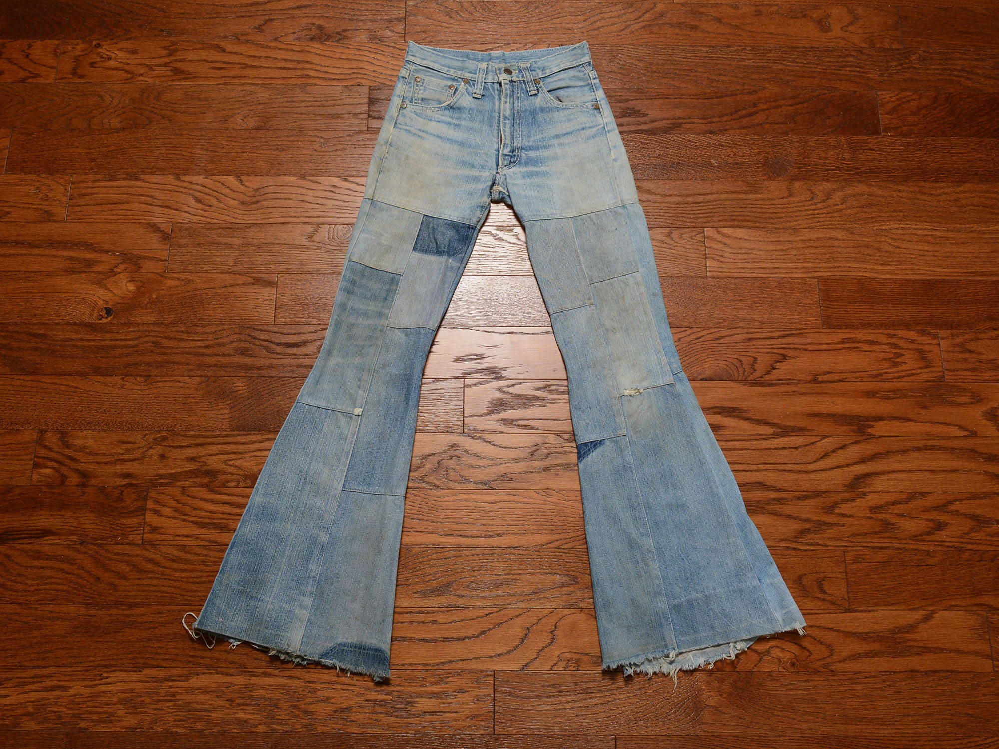 Vitelli — Patchwork Denim Bell Bottom Pants