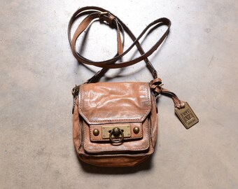 vintage Frye portemonnee bruin leren schoudertas mini crossbody Cameron