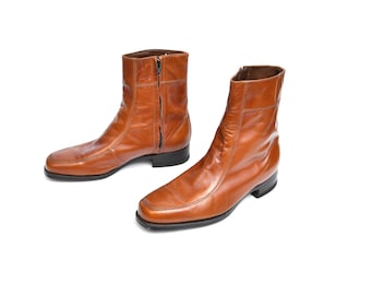 Men Vintage Boots Stacy Adams Cap Toe Brown Leather Ankle  display picture 2