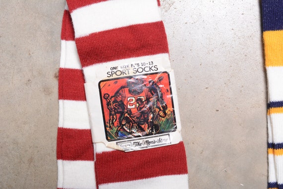 vintage 60s 70s tube socks red white blue tan yel… - image 5