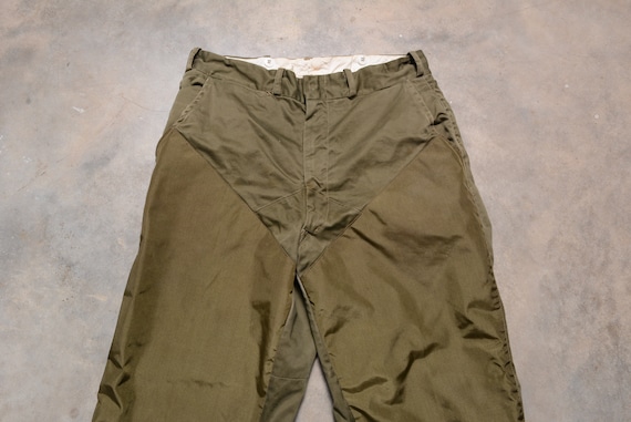 vintage 70s Duxbak brush pants cotton nylon army … - image 2