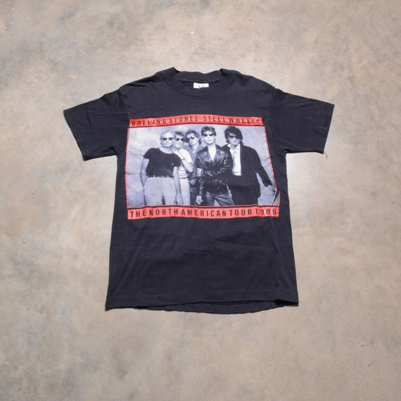 Vintage 80s Rolling Stones T-shirt 1989 Steel Wheels Tour