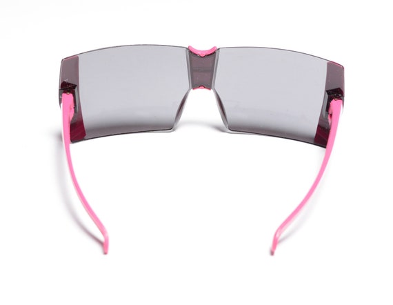 vintage 60s 70s black pink plastic sunglasses mod… - image 2