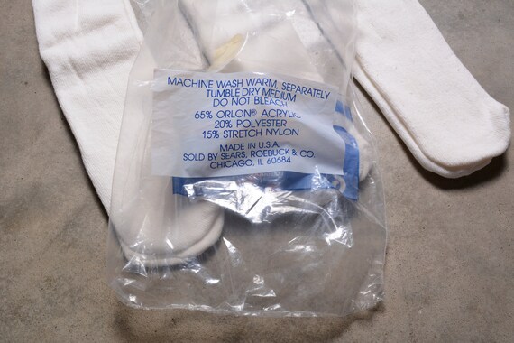 vintage 80s tube socks red blue navy stripe 1980 … - image 4