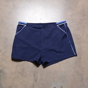 vintage jaren '70 jaren '80 Royal Knight trunks blauw witte streep tailleband tennisshorts gym atletische 36-40 taille 1970 1980 mannen vrouwen unisex