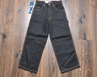 vintage 90er 00s Bluesea jeans weites Bein baggy carpenter Pants Raver Skater 1990 2000 Jugend Größe 12 28 Taille kurzer Crop