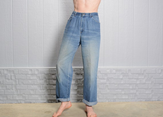 vintage jeans 70s women's high rise faded denim 1… - image 1