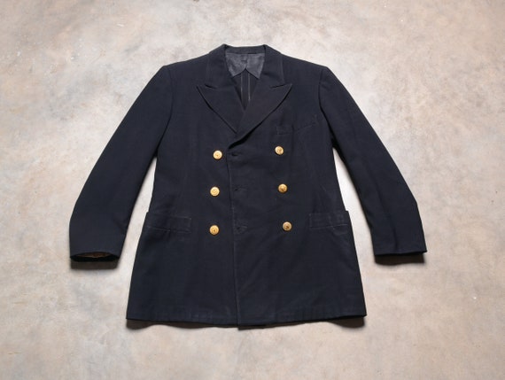 vintage 40s US Navy uniform jacket double breast … - image 1