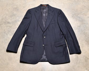 希少 80s Brooks Brothers フォトグラファージャケット 42 Vintage 80s Brooks Brothers Navy Blue Hopsack Triple Patch Pocket