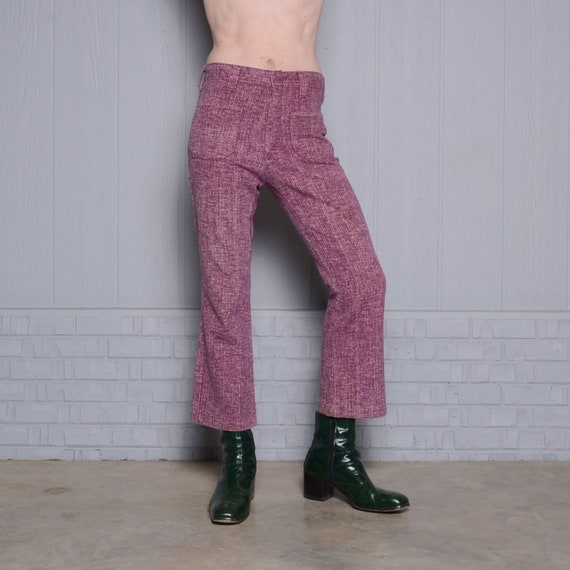 Vintage 70s Bellbottom Jeans Purple Stripe Brushed Corduroy Vintage 70s Bellbottom Jeans Purple Stripe Brushed Corduroy