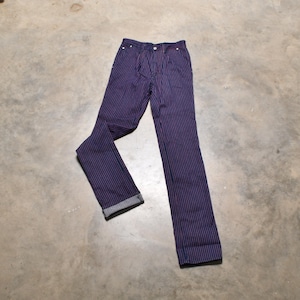 vintage 80s dark wash red stripe jeans Vercaro straight leg 29L 29XL 29 waist long tall