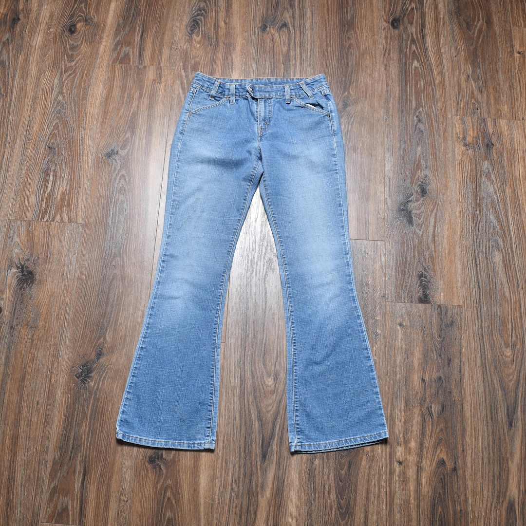 Vintage 00s Y2k Low Rise Flare Levis 524 Too Supelow Stretch Jeans