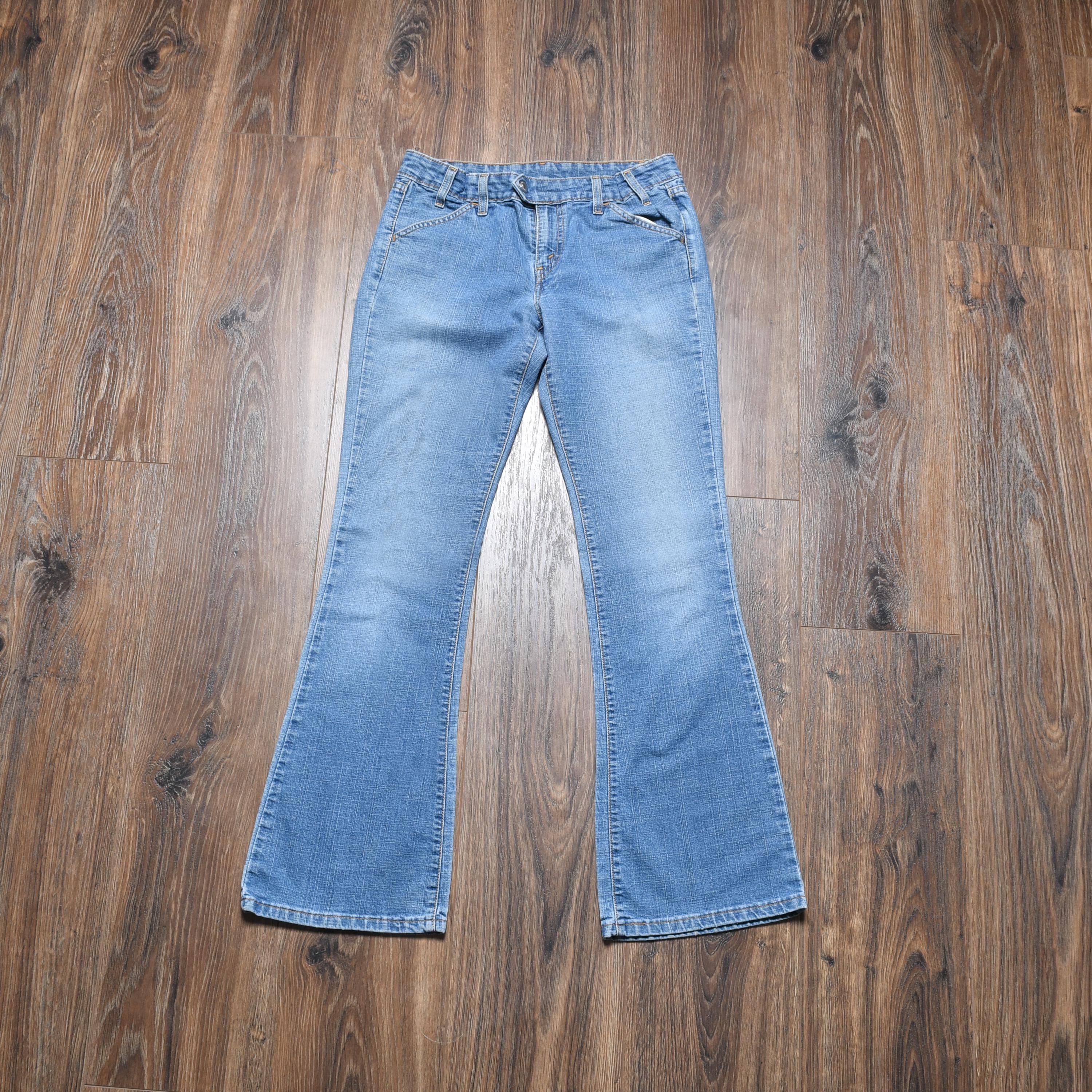 Vintage 00s Y2k Low Rise Flare Levis 524 Too Supelow Stretch Jeans