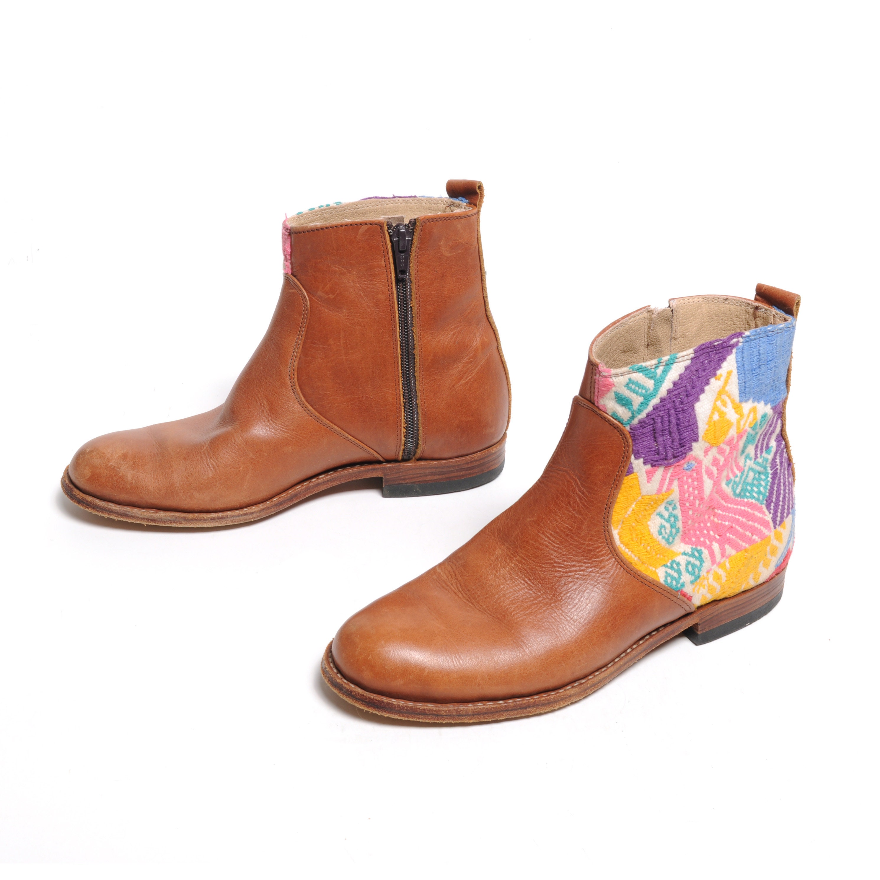 Buy Vintage 80s 90s Boots Zip up Southwestern Woven Textile 