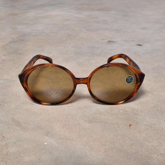 Vintage 70s Oversize Sunglasses 1970 Round Bugeye Men Women  display picture 3