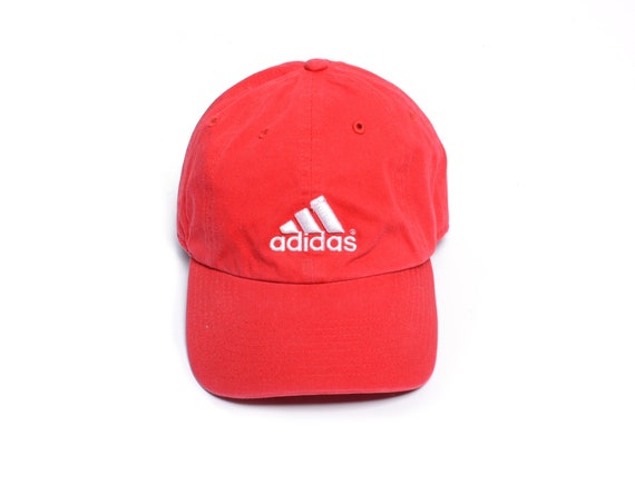 Vintage 90s Adidas Hat Strapback Red 