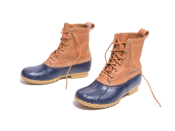 Vintage 80s 90s Bean Blue Rubber Duck Boots Maine Hunting
