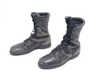 vintage 80s 90s combat boots Altama jump boots 1980 1990 men size 9 9R punk rock goth grunge distressed thrashed
