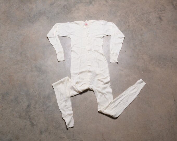 Vintage Union Suit Onesie Thermal Underwear One Piece 60s 70s