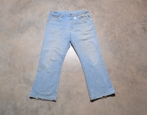 Vintage 70's Lee Rider Denim Jeans Straight Leg Men's 27x36
