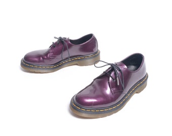 Zapatos Oxford vintage Doc Dr Martens morados metalizados de los años 2000, talla 4 (Reino Unido) y 5 (EE. UU.), años 2000, años 2000