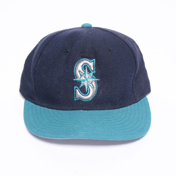 vintage 90s Seattle Mariners fitted cap baseball hat Diamond Collection New Era 5950 made in USA 100% wool 6 7/8