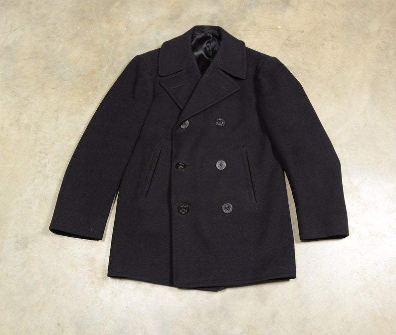 Vintage 40s US Navy pea coat peacoat WWII WW2 1940 military Etsy