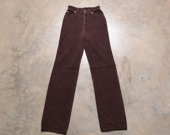 Vintage 70s Levis Dark Green Corduroy Pants Talon 42 Zipper