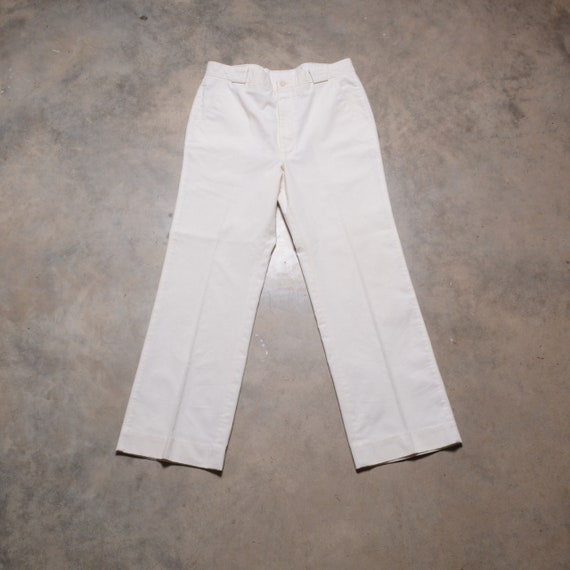 Vintage 70s Levis Pants Wide Leg Flare Natural Cotton Linen 1970