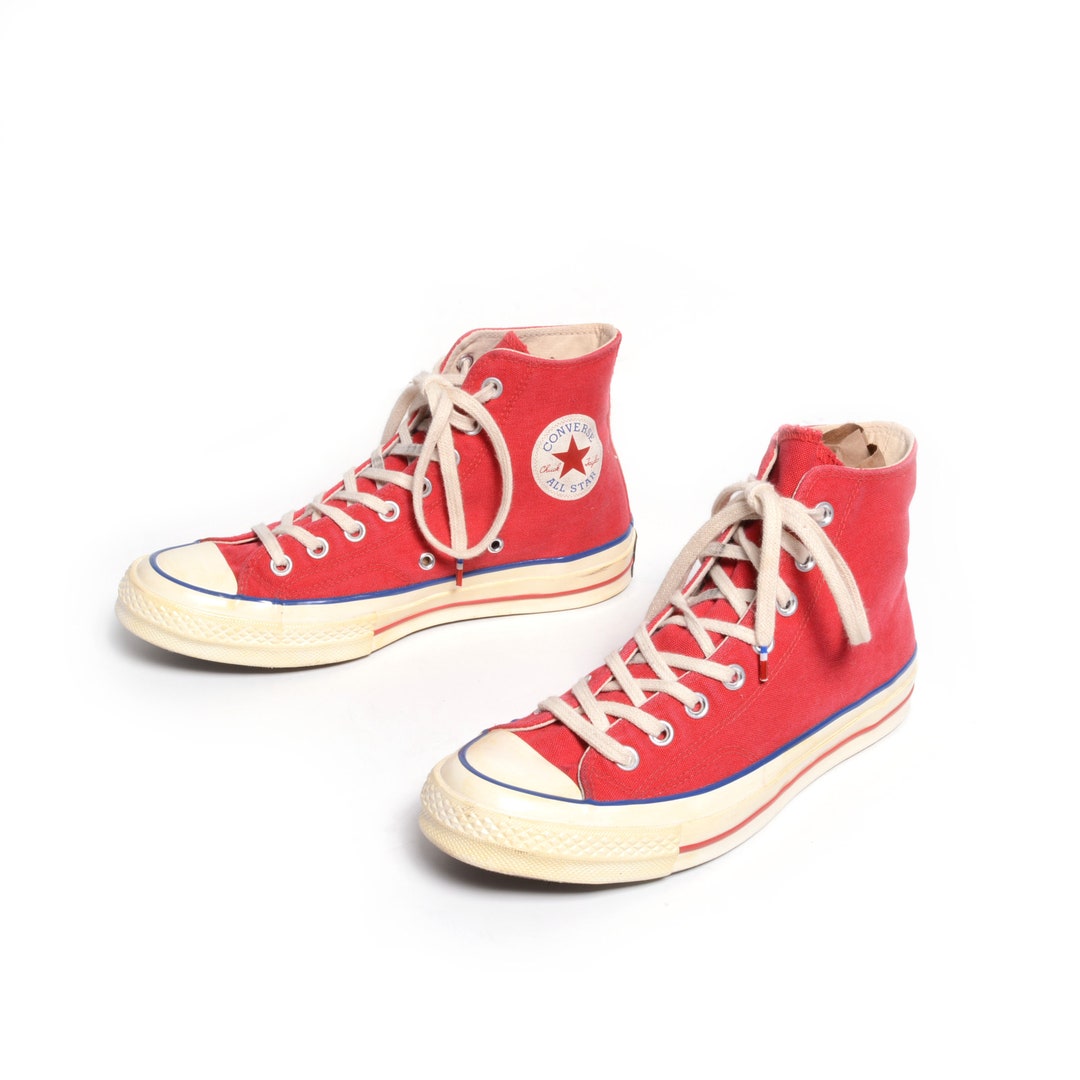 靴 70s Original CONVERSE CHUCK TAYLOR 30cm Vintage Chuck Taylor Sneakers Coverse All-star 70 Hi Red White