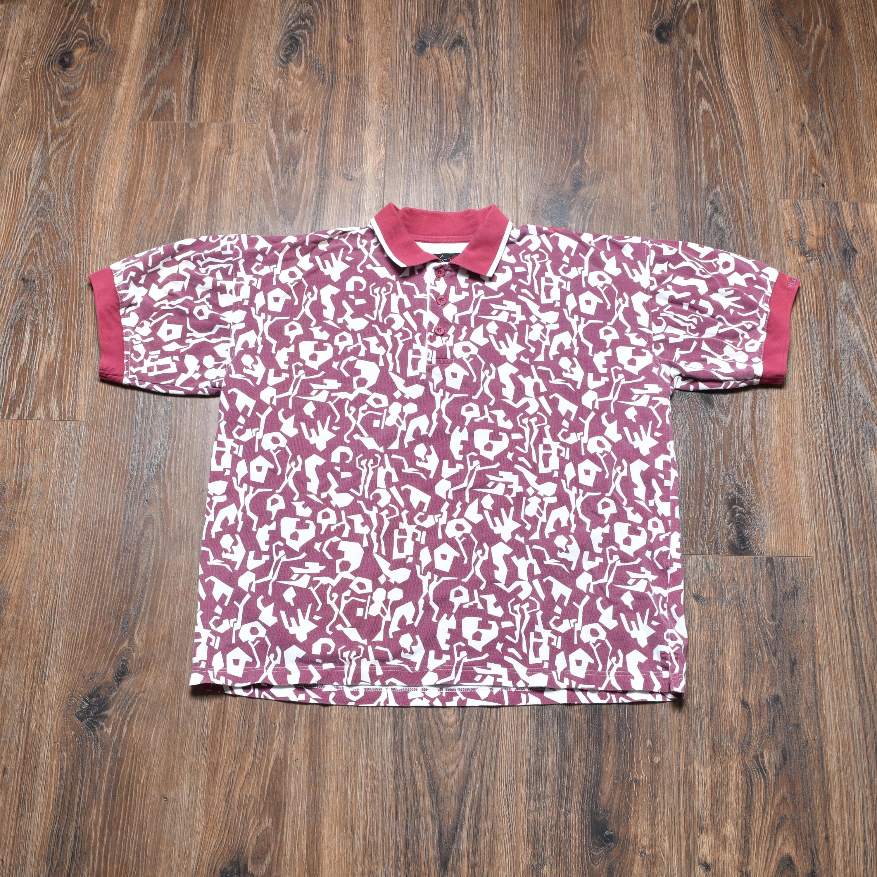 Vintage 90s 00s Greg Norman Polo Shirt the Shark White Burgundy 